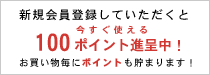 新規会員登録で今すぐ使える100ポイント進呈中！